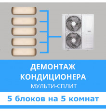 Демонтаж мульти сплит-системы Midea на 5 блоков (на 5 комнат)