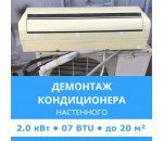 Демонтаж настенного кондиционера Midea до 2.0 кВт (07 BTU) до 20 м2